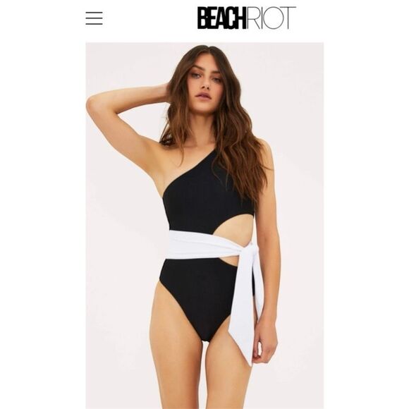 ✨ BEACH RIOT “Carlie” One-Shoulder Cutout Swimsuit – Size S – Made in USA - Picture 2 of 16
